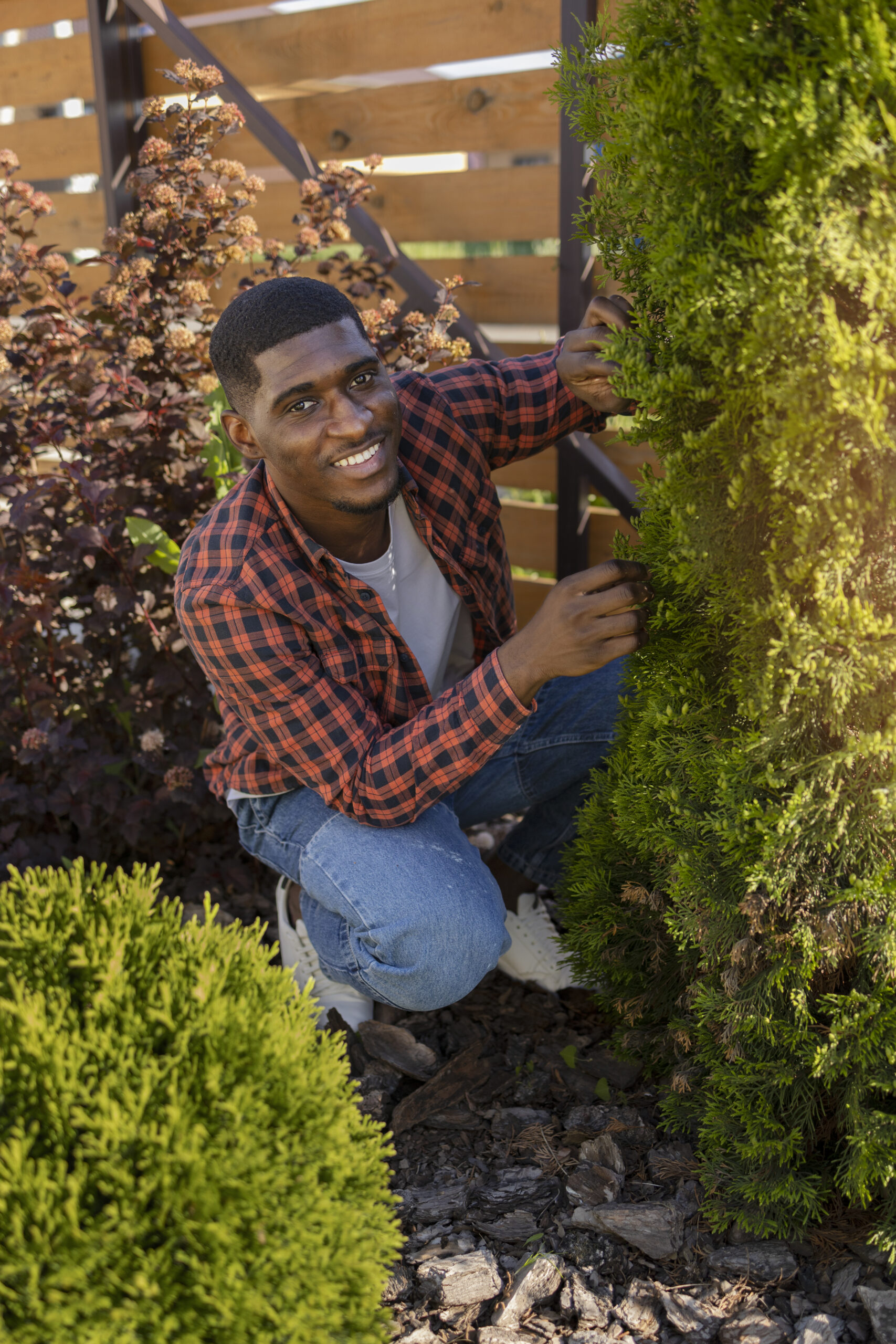 man enjoying indoor farming (1)